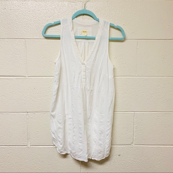 Anthropologie Maeve White Tank Tunic Top Blouse - Picture 2 of 11